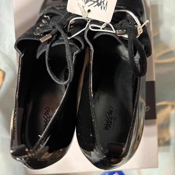 Mossimo Juniors Shiny Black lace-ups Kadisha, NWT, 2009 Y2K Size 8 - Picture 7 of 8